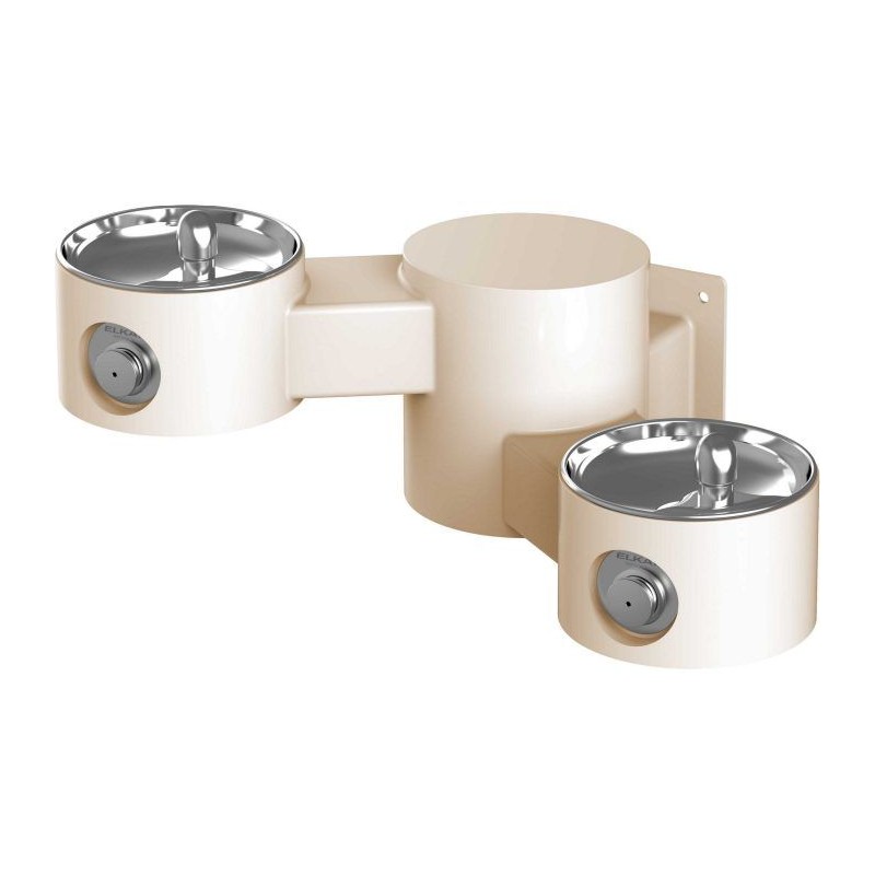 Вуличний дворівневий настінний питний фонтанчик без фільтраціі та охолодження UDF3202 - Бежевий