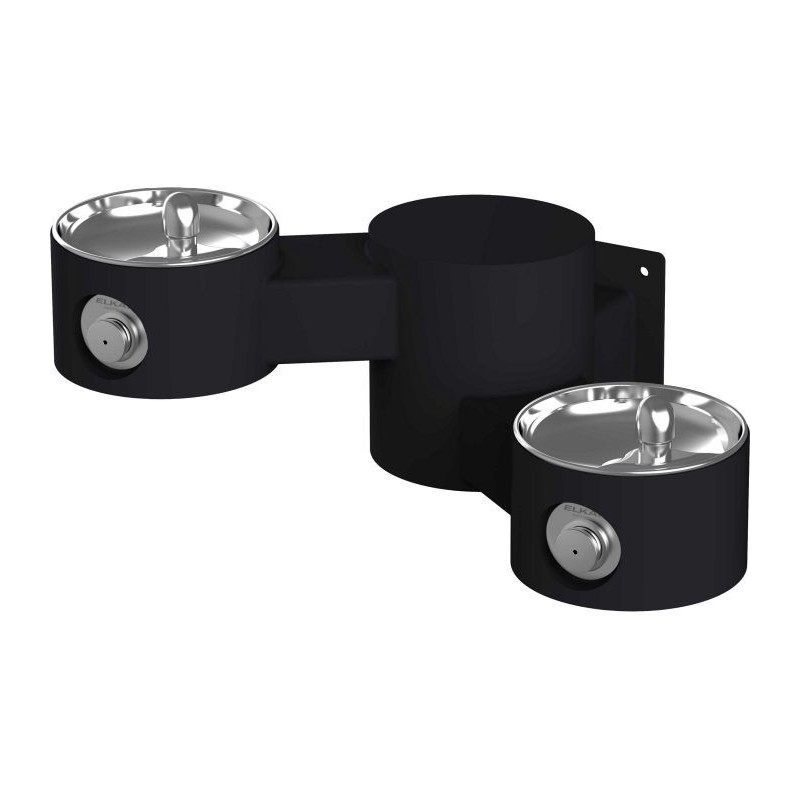 Вуличний дворівневий настінний питний фонтанчик без фільтраціі та охолодження UDF3202 - Чорний