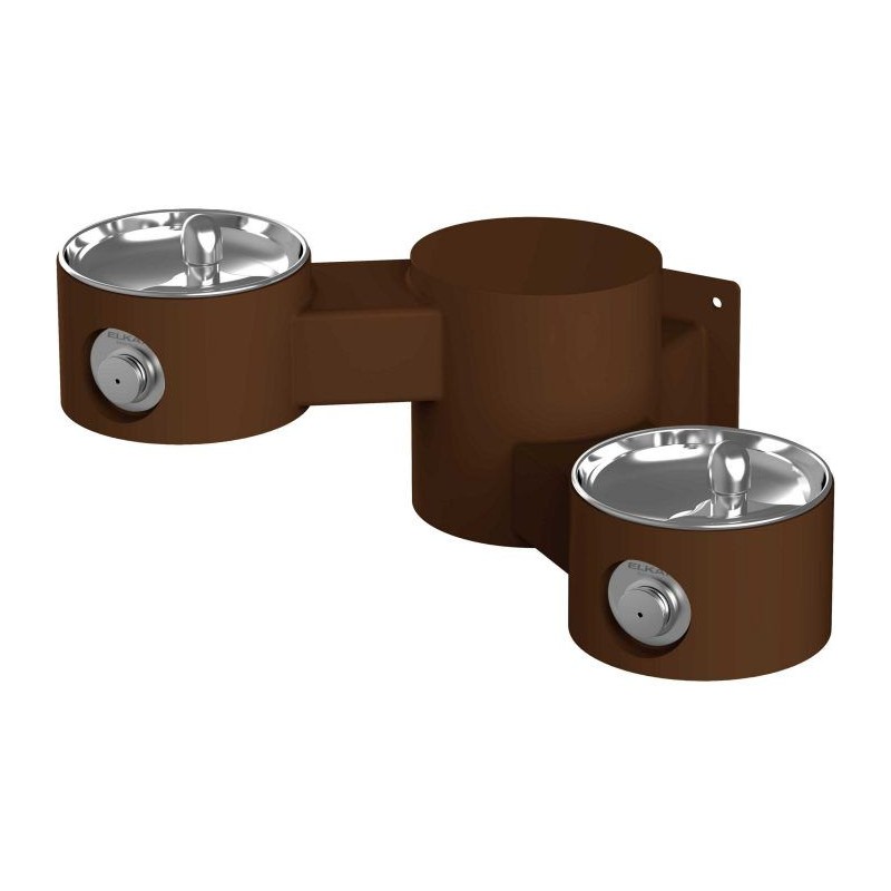 Вуличний дворівневий настінний питний фонтанчик без фільтраціі та охолодження UDF3202 - Коричневий