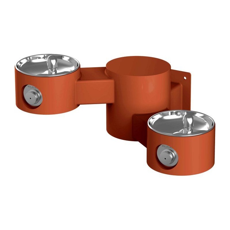 Вуличний дворівневий настінний питний фонтанчик без фільтраціі та охолодження UDF3202 - Теракотовий