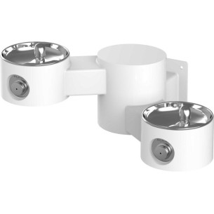 Вуличний дворівневий настінний питний фонтанчик без фільтраціі та охолодження UDF3202 - Білий