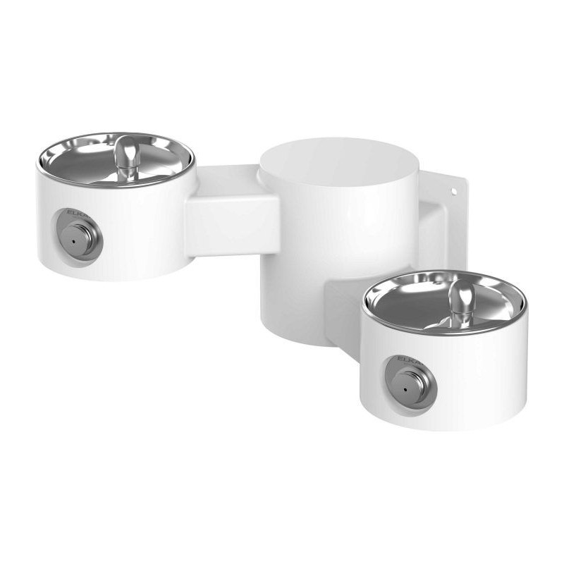 Вуличний дворівневий настінний питний фонтанчик без фільтраціі та охолодження UDF3202 - Білий