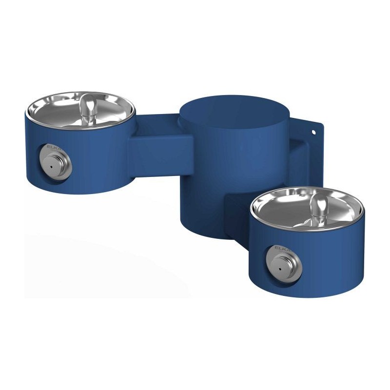 Вуличний дворівневий настінний питний фонтанчик без фільтраціі та охолодження UDF3202 - Синій