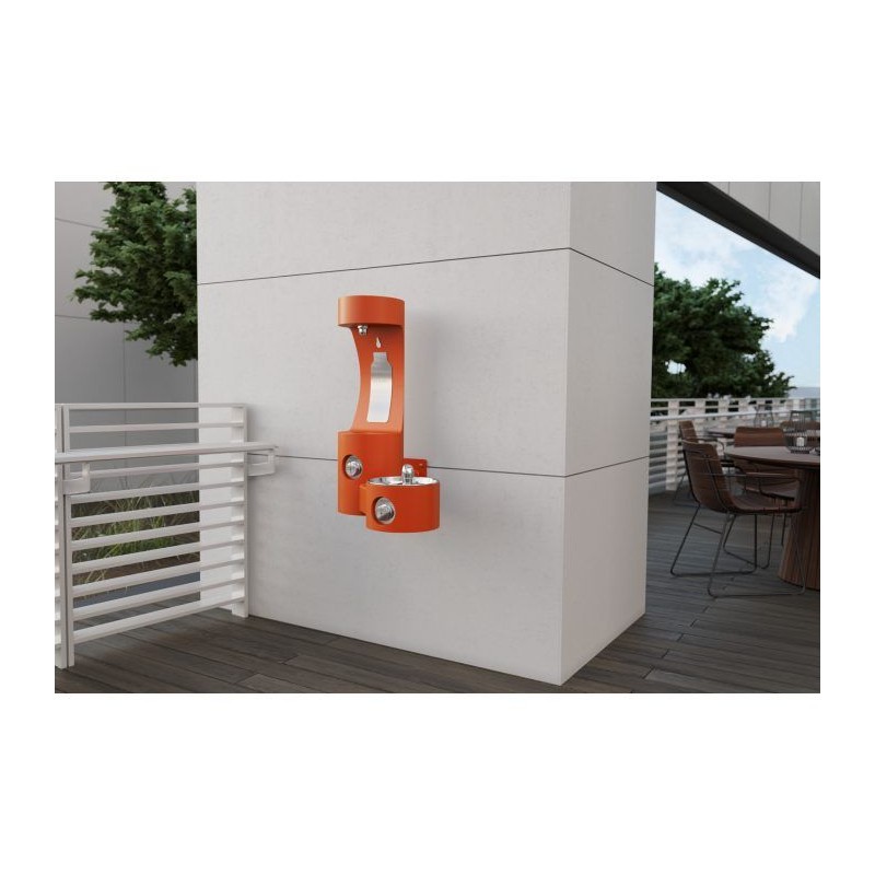 Вуличний настінний питний фонтанчик зі станцією набору пляшки UDF3201H2OS - Помаранчевий