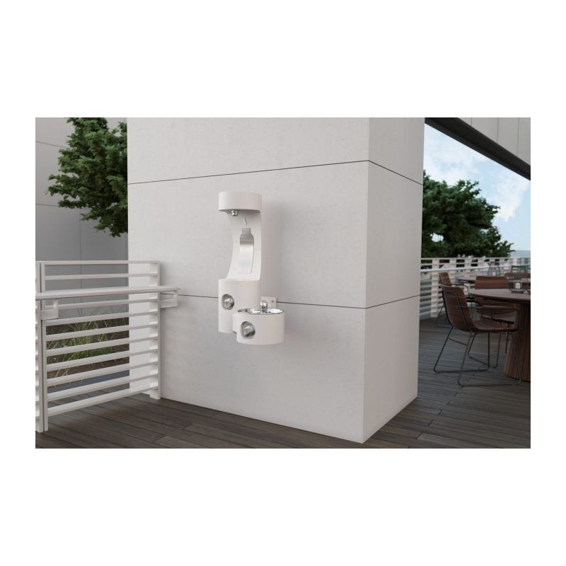 Вуличний настінний питний фонтанчик зі станцією набору пляшки UDF3201H2OS - Білий