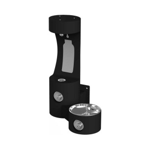 Вуличний настінний питний фонтанчик зі станцією набору пляшки UDF3201H2OS - Чорний