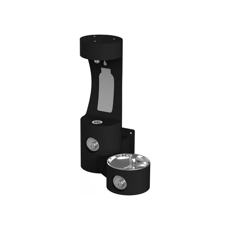 Вуличний настінний питний фонтанчик зі станцією набору пляшки UDF3201H2OS - Чорний