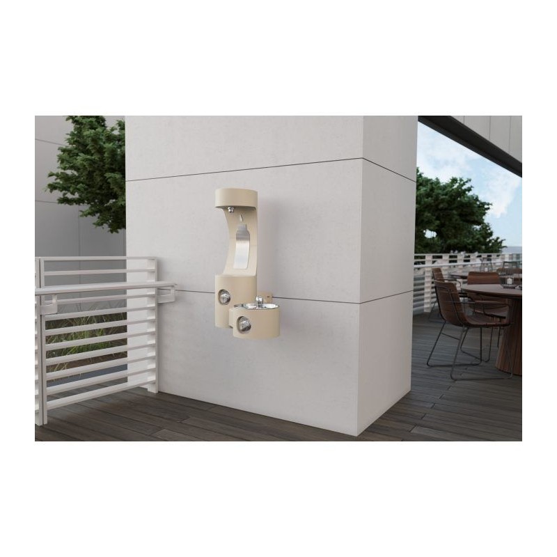 Вуличний настінний питний фонтанчик зі станцією набору пляшки UDF3201H2OS - Бежевий