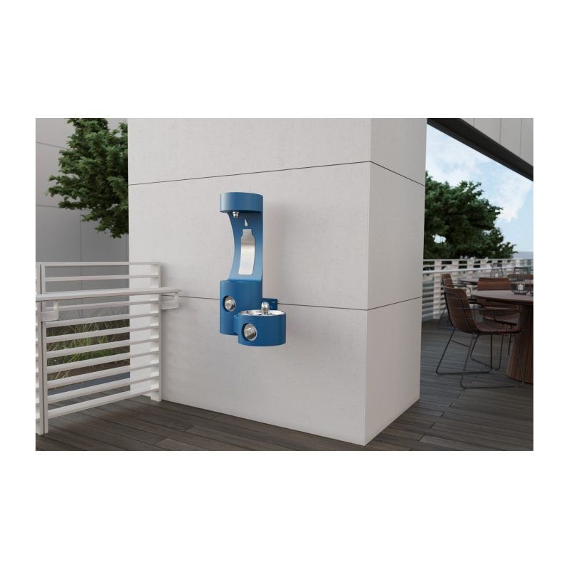 Вуличний настінний питний фонтанчик зі станцією набору пляшки UDF3201H2OS - Синій