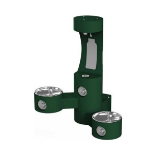 Вуличний настінний дворівневий питний фонтанчик зі станцією налива пляшки UDF3202H2OS без фільтраціі та охолодження - Зелений