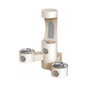 Вуличний настінний дворівневий питний фонтанчик зі станцією налива пляшки UDF3202H2OS без фільтраціі та охолодження - Бежевий