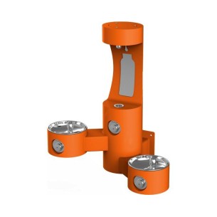 Вуличний настінний дворівневий питний фонтанчик зі станцією налива пляшки UDF3202H2OS без фільтраціі та охолодження - Помаранчев