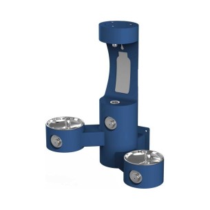 Вуличний настінний дворівневий питний фонтанчик зі станцією налива пляшки UDF3202H2OS без фільтраціі та охолодження - Синій