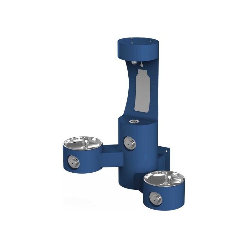 Вуличний настінний дворівневий питний фонтанчик зі станцією налива пляшки UDF3202H2OS без фільтраціі та охолодження - Синій