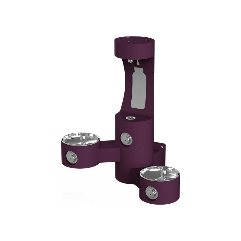 Вуличний настінний дворівневий питний фонтанчик зі станцією налива пляшки UDF3202H2OS без фільтраціі та охолодження - Фіолетовий