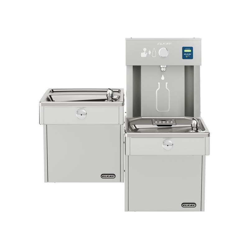 Дворівневий фонтанчик зі станцією набора пляшки Elkay ezH2O з фільтром та охолодженням.