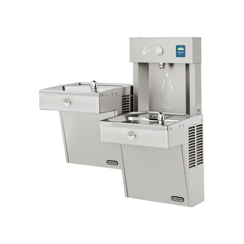 Дворівневий фонтанчик зі станцією набора пляшки Elkay ezH2O з фільтром та охолодженням.