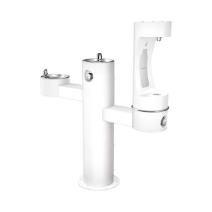 Вуличний трирівневий питний фонтанчик зі станцією набору пляшок з фільтрацією, без охолодження UDF3312RH2OS - Білий