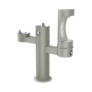 Вуличний трирівневий питний фонтанчик зі станцією набору пляшок з фільтрацією, без охолодження UDF3312RH2OS - Сірий