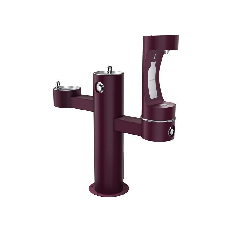 Вуличний трирівневий питний фонтанчик зі станцією набору пляшок з фільтрацією, без охолодження UDF3312RH2OS - Фіолетовий