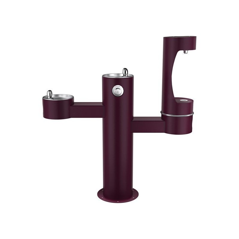 Вуличний трирівневий питний фонтанчик зі станцією набору пляшок з фільтрацією, без охолодження UDF3312RH2OS - Фіолетовий