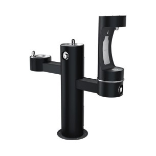 Вуличний трирівневий питний фонтанчик зі станцією набору пляшок з фільтрацією, без охолодження UDF3312RH2OS - Чорний