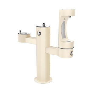 Вуличний трирівневий питний фонтанчик зі станцією набору пляшок з фільтрацією, без охолодження UDF3312RH2OS - Бежевий