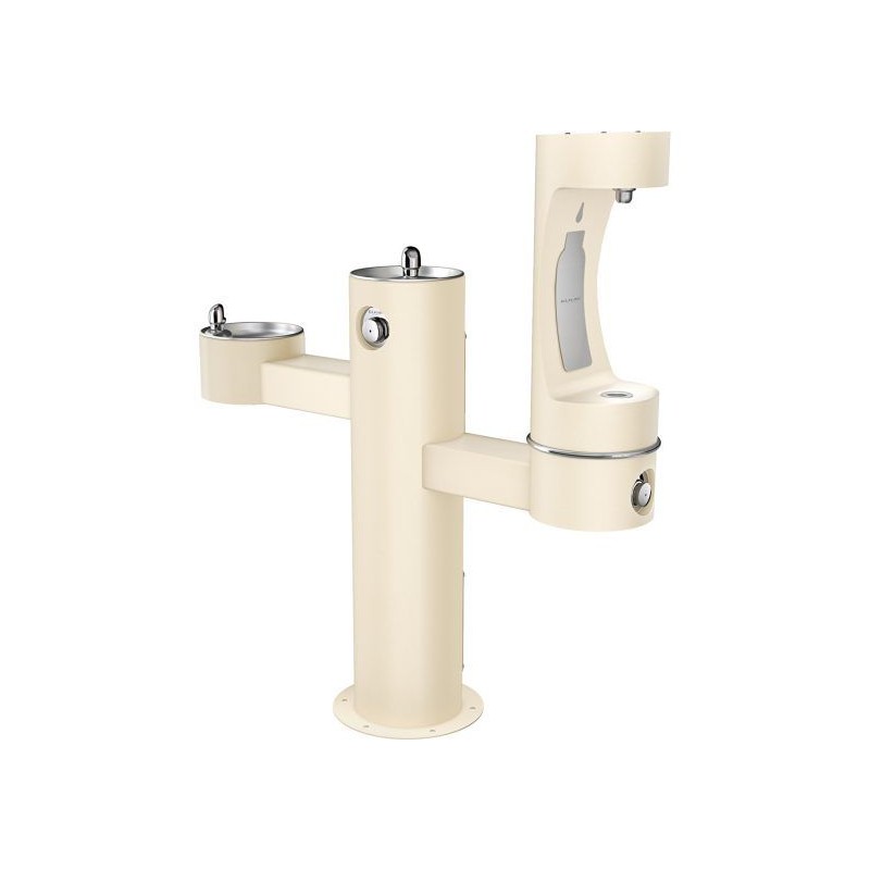 Вуличний трирівневий питний фонтанчик зі станцією набору пляшок з фільтрацією, без охолодження UDF3312RH2OS - Бежевий