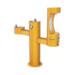 Вуличний трирівневий питний фонтанчик зі станцією набору пляшок з фільтрацією, без охолодження UDF3312RH2OS - Жовтий