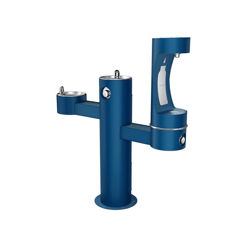 Вуличний трирівневий питний фонтанчик зі станцією набору пляшок з фільтрацією, без охолодження UDF3312RH2OS - Синій