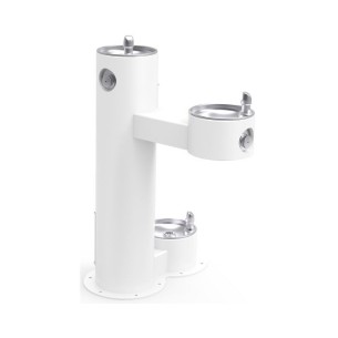 Вуличний дворівневий питний фонтанчик зі станцією для тварин, з фільтрациєю, без охолодження UDF3312Z - Білий