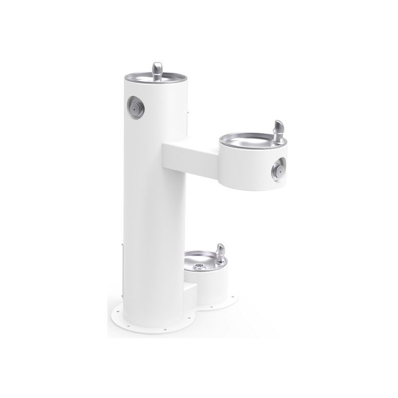 Вуличний дворівневий питний фонтанчик зі станцією для тварин, з фільтрациєю, без охолодження UDF3312Z - Білий