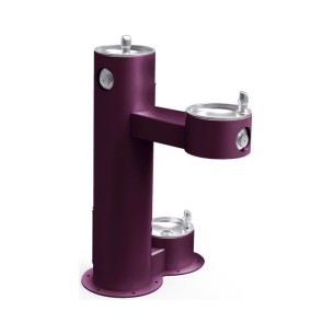 Вуличний дворівневий питний фонтанчик зі станцією для тварин, з фільтрациєю, без охолодження UDF3312Z - Фіолетовий