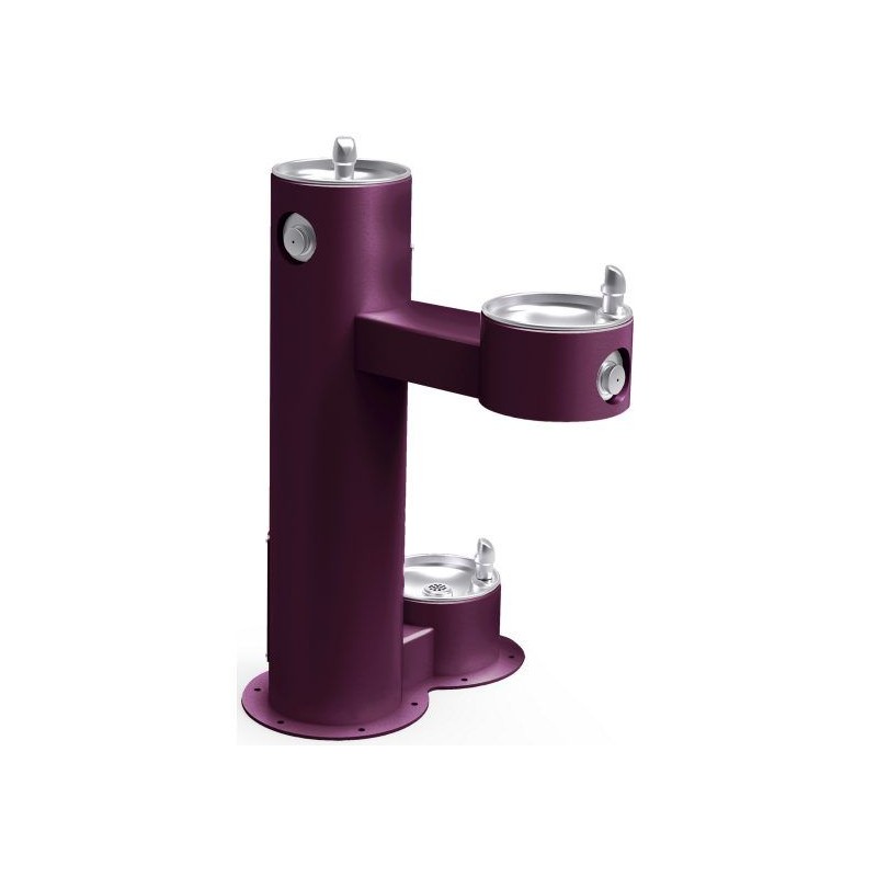 Вуличний дворівневий питний фонтанчик зі станцією для тварин, з фільтрациєю, без охолодження UDF3312Z - Фіолетовий