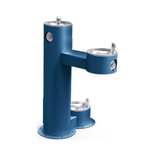 Вуличний дворівневий питний фонтанчик зі станцією для тварин, з фільтрациєю, без охолодження UDF3312Z - Синій