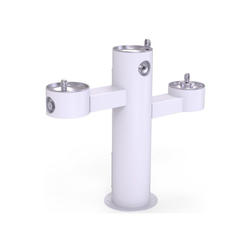 Вуличний трирівневий питний фонтанчик з фільтрацією, без охолодження UDF3313 - Білий