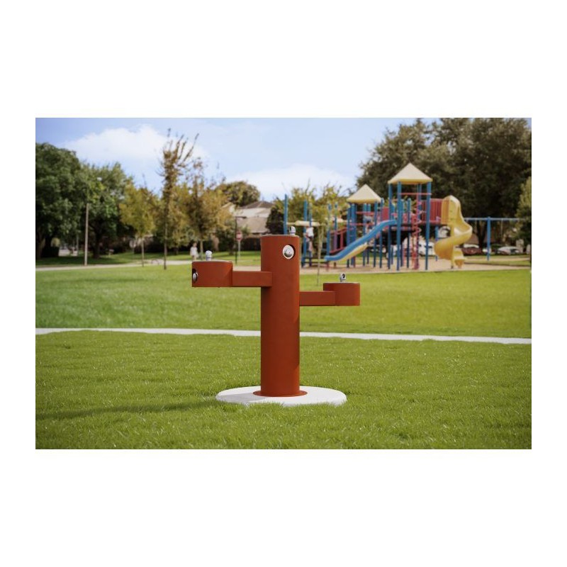 Вуличний трирівневий питний фонтанчик з фільтрацією, без охолодження UDF3313 - Теракотовий