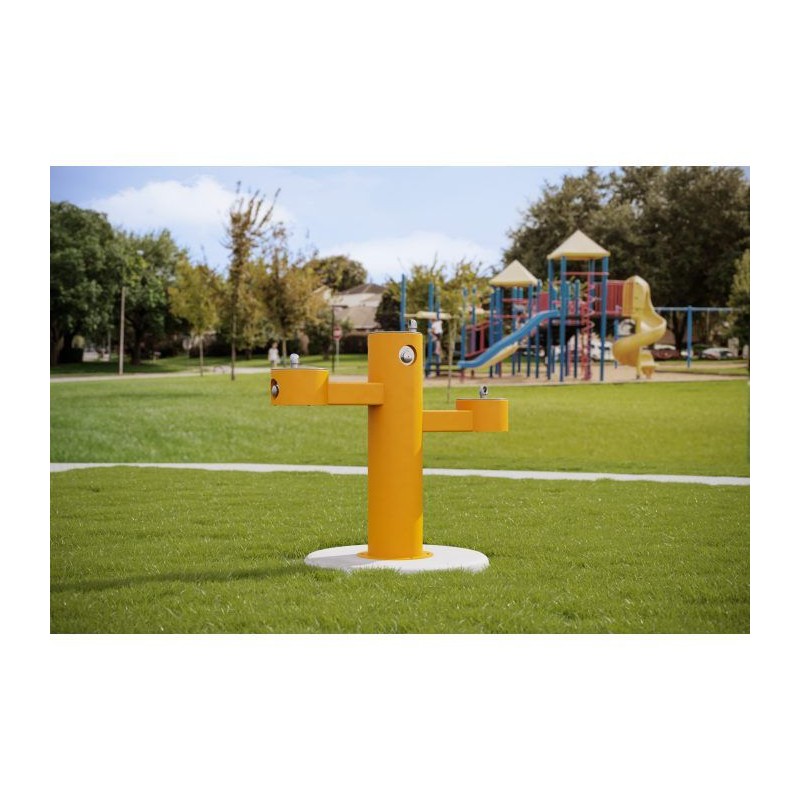 Вуличний трирівневий питний фонтанчик з фільтрацією, без охолодження UDF3313 - Жовтий