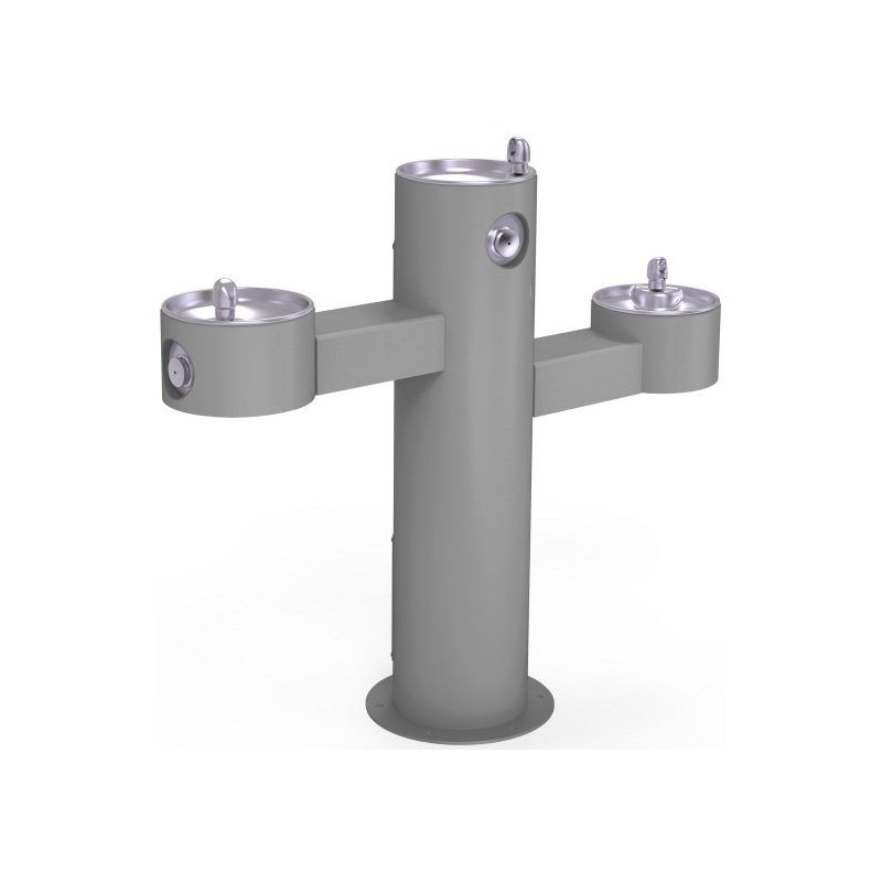 Вуличний трирівневий питний фонтанчик з фільтрацією, без охолодження UDF3313 - Сірий