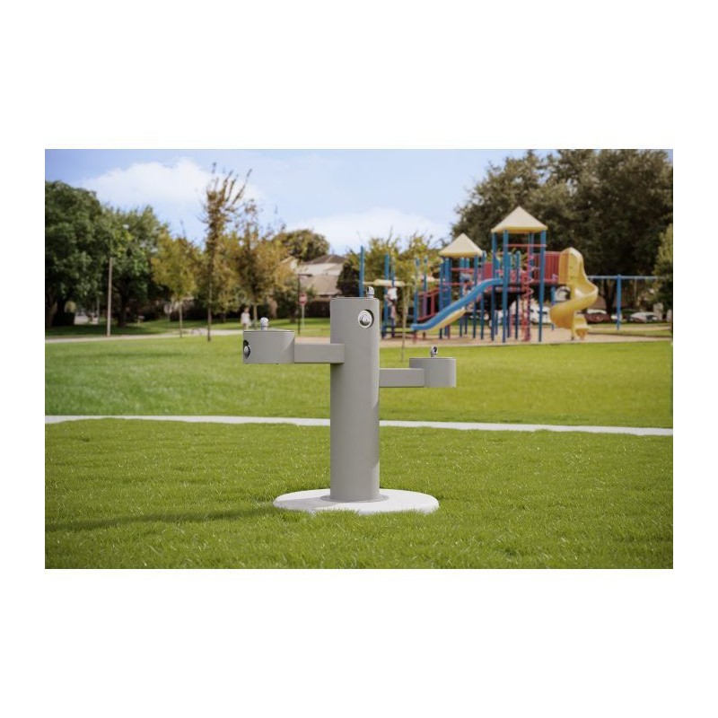 Вуличний трирівневий питний фонтанчик з фільтрацією, без охолодження UDF3313 - Сірий