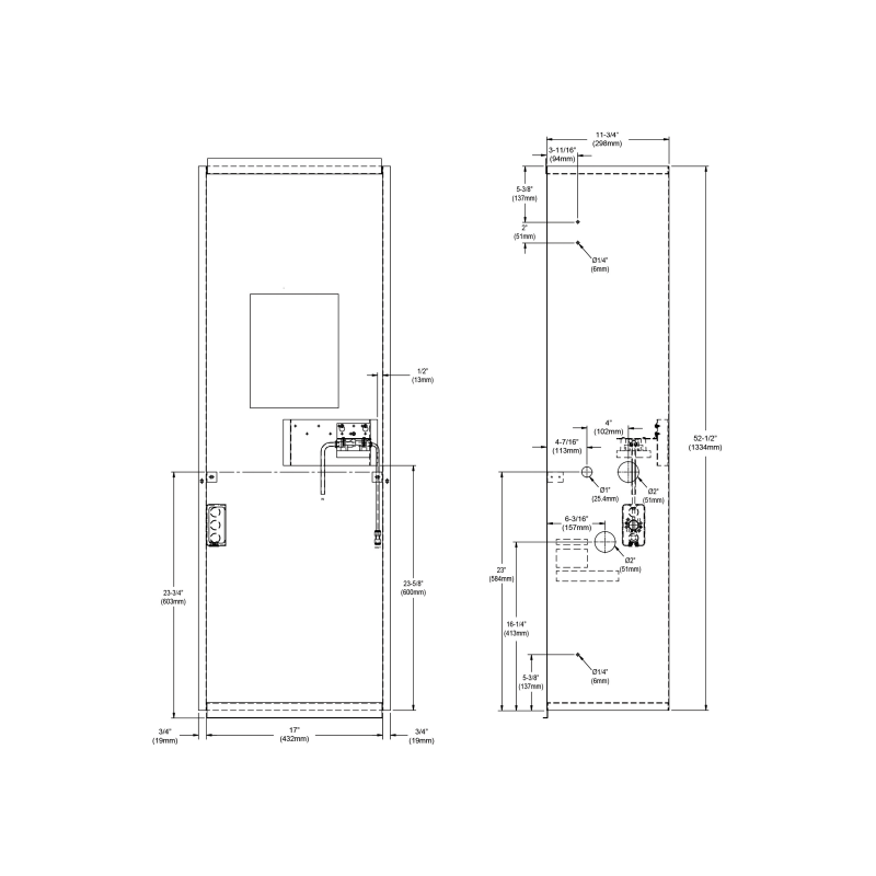 Монтажна рама UDF без фільтра, без охолодження, оцинкована сталь