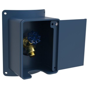 UDF кран настінного монтажу з фіксатором шланга синій