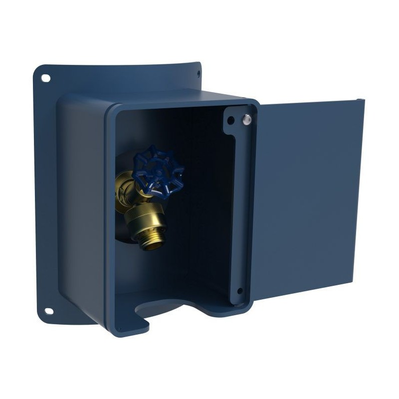 UDF кран настінного монтажу з фіксатором шланга синій