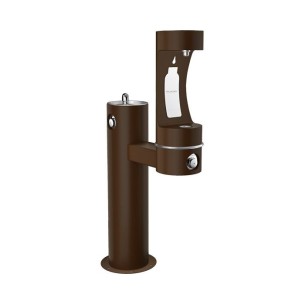 Вуличний дворівневий питний фонтанчик із заправочною станцією для пячшок UDF3310RH2OS з фільтрациєю, без охолодження - Коричневи