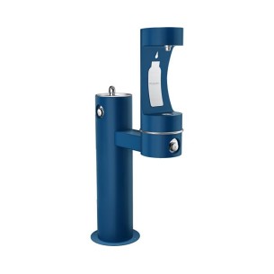 Вуличний дворівневий питний фонтанчик із заправочною станцією для пячшок UDF3310RH2OS з фільтрациєю, без охолодження - Синій