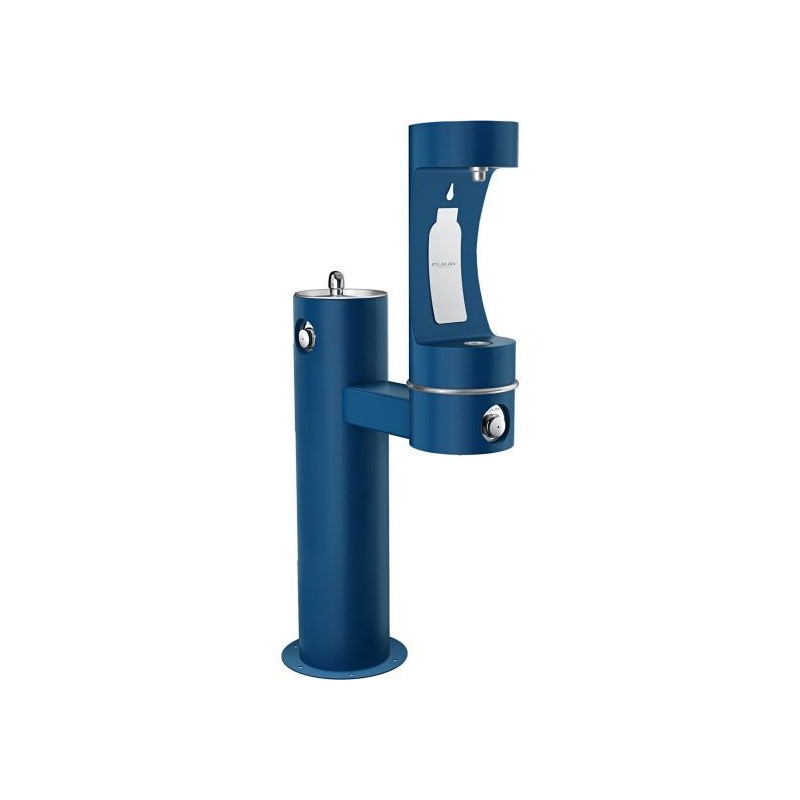 Вуличний дворівневий питний фонтанчик із заправочною станцією для пячшок UDF3310RH2OS з фільтрациєю, без охолодження - Синій