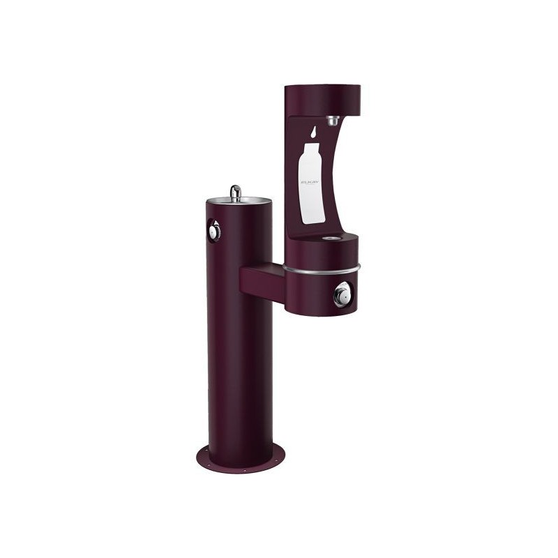 Вуличний дворівневий питний фонтанчик із заправочною станцією для пячшок UDF3310RH2OS з фільтрациєю, без охолодження - Фіолетови