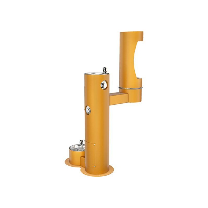 Вуличний дворівневий питний фонтанчик із заправочною станцією для пляшок та зоостанцією для тварин UDF3312RH2OSZ з фільтрацією,