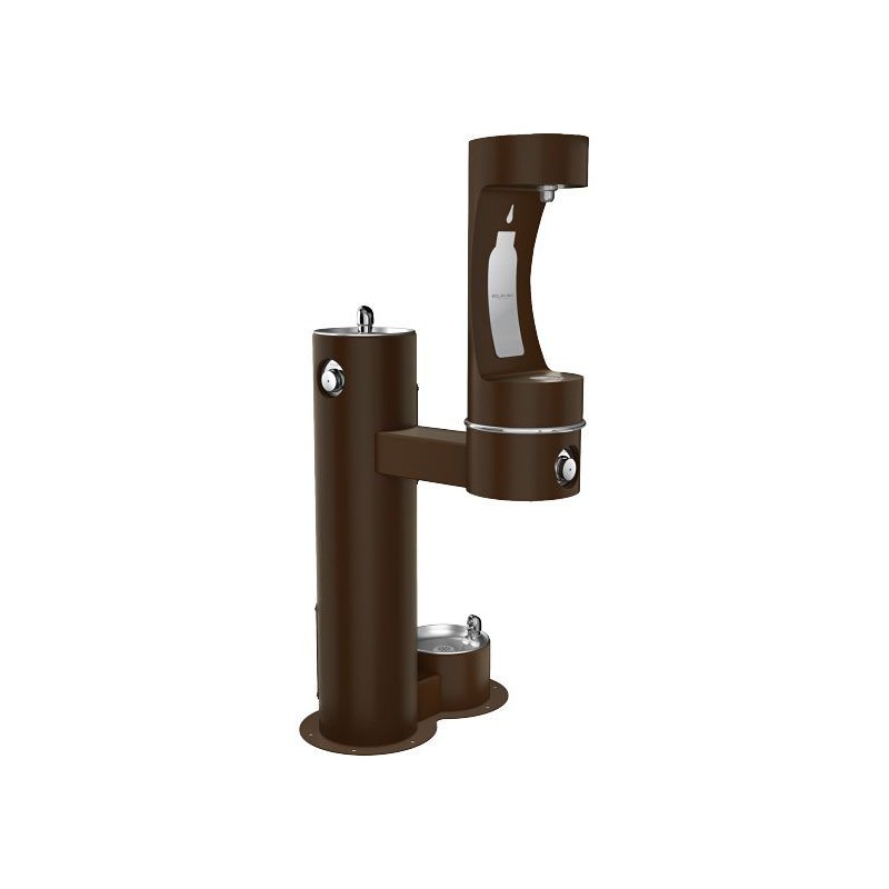 Вуличний дворівневий питний фонтанчик із заправочною станцією для пляшок та зоостанцією для тварин UDF3312RH2OSZ з фільтрацією,