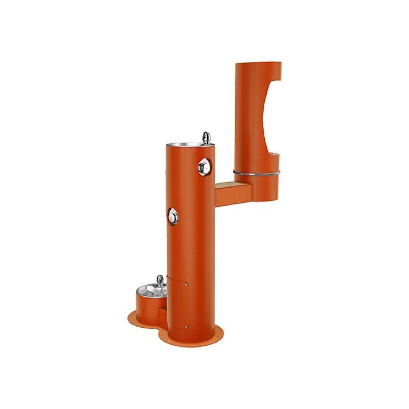 Вуличний дворівневий питний фонтанчик із заправочною станцією для пляшок та зоостанцією для тварин UDF3312RH2OSZ з фільтрацією,